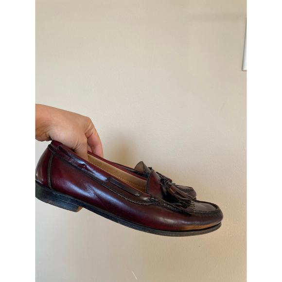 Bass Weejuns Size Men’s 9 1/2 Burgundy Cordovan Leather Tassel Kiltie Loafers main image 7